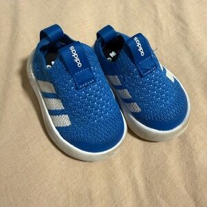 Adidas Kids Blue and White Slip-On Sneakers